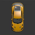 Yellow Sports Car Featuring Rear Spoiler Sporty Shiny Exterior And Reflective Surface