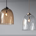 Modern Minimalist Pendant Lights With Transparent And Amber Glass Shades for Interior