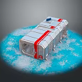 Modular Metal Building Structure With Red Stripes On Ice Surface