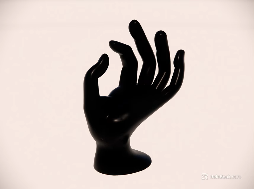 Contemporary Black Hand Sculpture With Abstract Fingers And Decorative Stand 3d model 