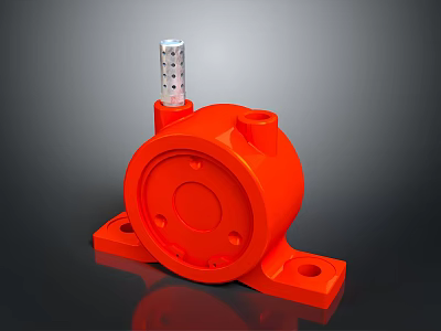 3D Rendered Orange Mechanical Component With Cylindrical Top And Base Holes 3d model