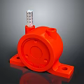 3D Rendered Orange Mechanical Component With Cylindrical Top And Base Holes