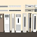 Variety Of Modern Air Conditioner Fans Featuring Standing And Wall Mounted Designs