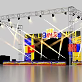 Modern Stage Performance Setup With Truss Lighting And Colorful Backdrop For WE SALE SHINE