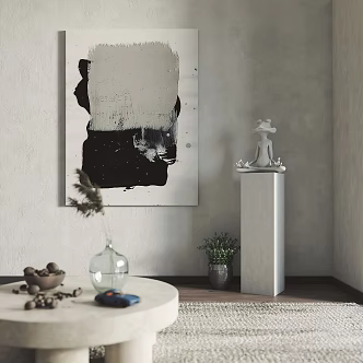 Modern Decorative Painting Sculpture Hanging Painting Combination 3d model