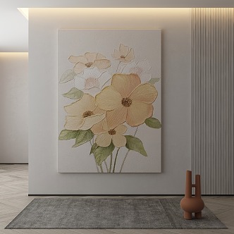 Modern plant painting decorative painting 3d model