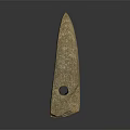 Ancient Conical Stone Tool With Central Hole Displayed On Dark Background 3d model