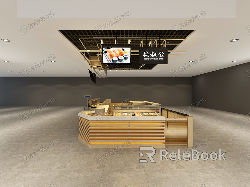 Modern Sushi Restaurant Sushi Fast Food Restaurant model