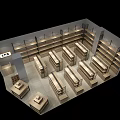 Modern Supermarket Department Store Interior Featuring Open Layout Display Shelves And Lighting