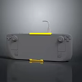 Gray Game Controller With Yellow Accents And White Top Component Design 3d model