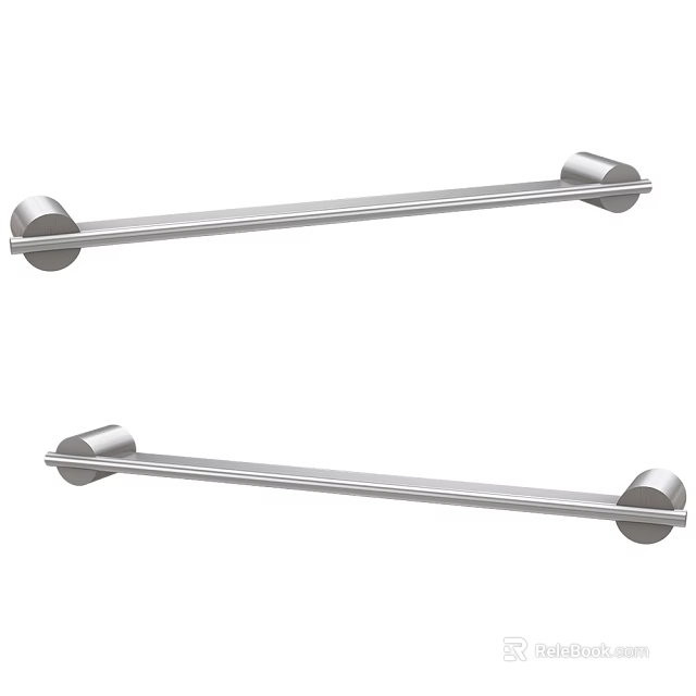 Two Modern Stainless Steel Towel Racks For Bathroom Storage And Organization 3d model 