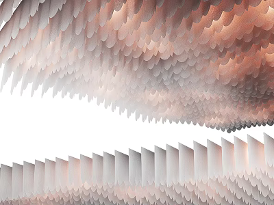 Unique Layered Feather Shaped Ceiling Design With Artistic Soft Lighting Effects 3d model