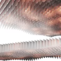 Unique Layered Feather Shaped Ceiling Design With Artistic Soft Lighting Effects