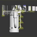 Industrial Equipment System Featuring Tower Pipes Platforms And Storage Tanks