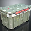 Green Military Style Storage Container With Red Stripe And 24H Label