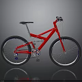Stylish Red Mountain Bicycle With Black Tires Saddle And Silver Frame