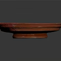 Orange Ceramic Bowl With Red Rim And Glossy Surface For Daily Use