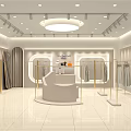 Elegant Modern Clothing Store With Glass Doors Display Windows And Mannequins