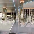 Luxurious Modern Gym Interior With Fitness Equipment And Health Sign