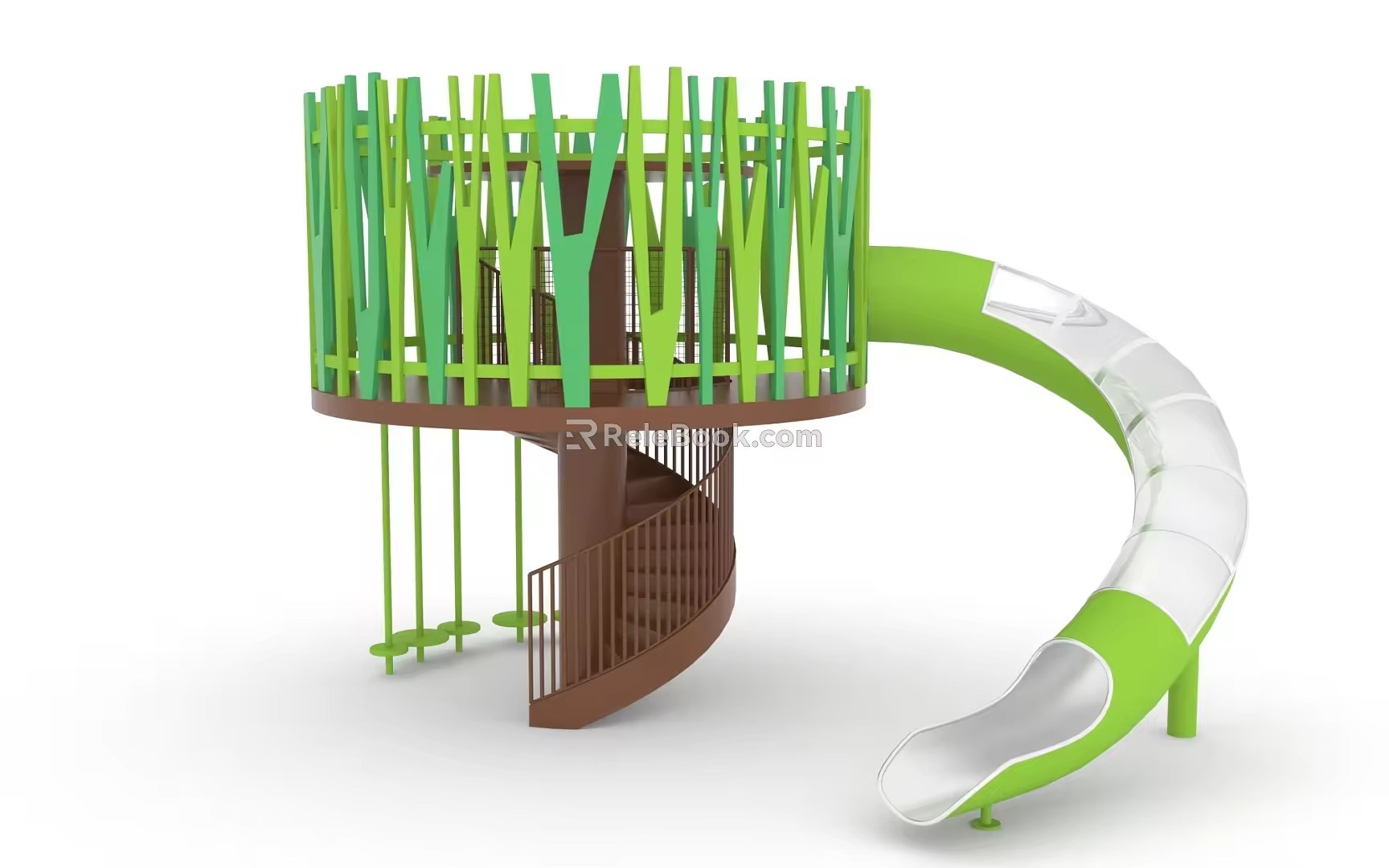 Tree House Slide 3d model