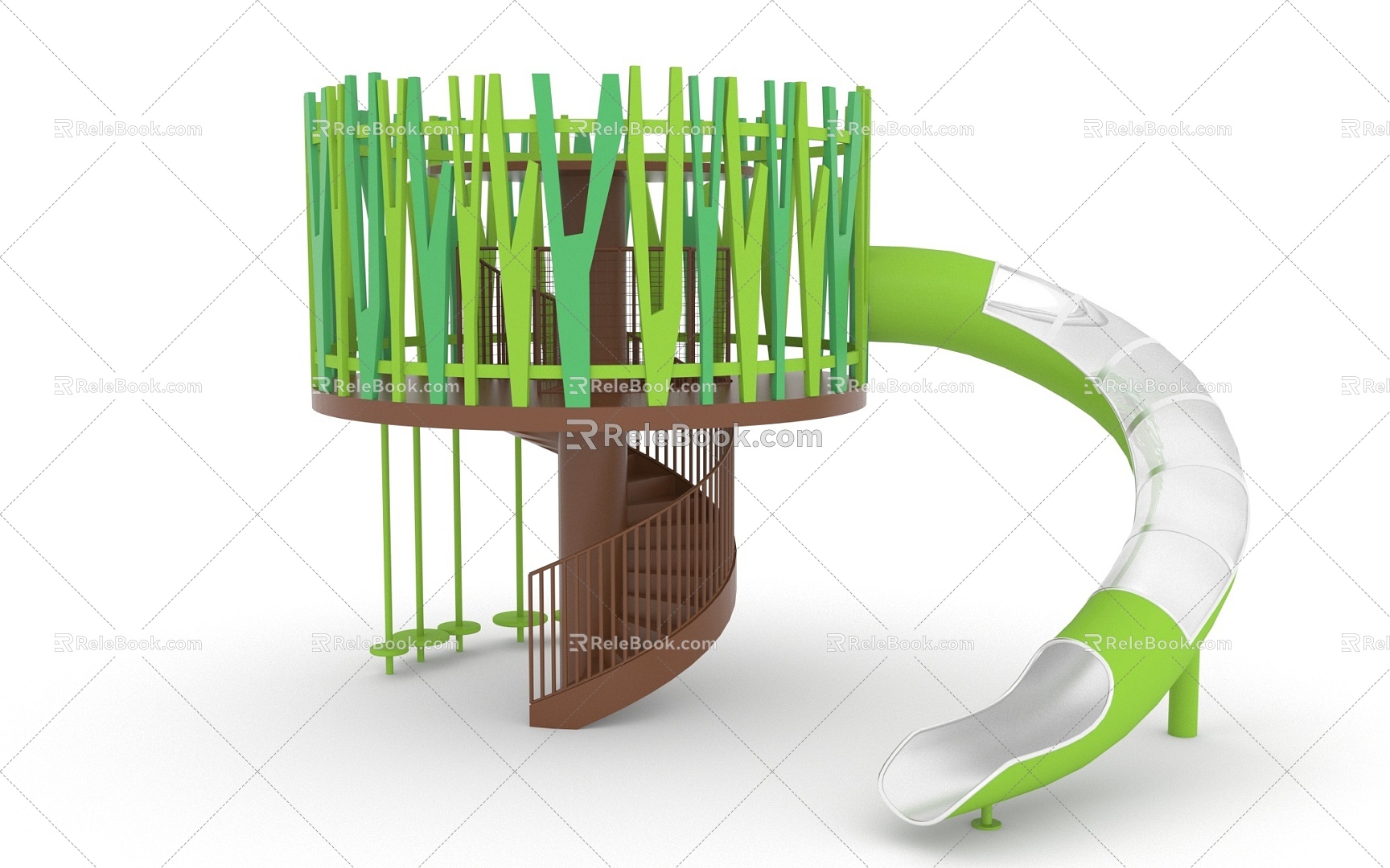 Tree House Slide 3d model