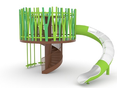 Tree House Slide 3d model