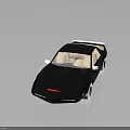 Black Sports Car With Sleek Design Transparent Windows Light Colored Seats And White Wheels