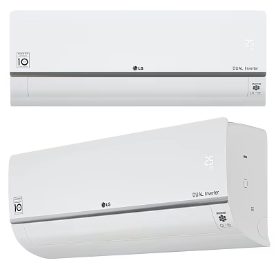 Two LG Dual Inverter Air Conditioners Featuring Sleek Modern Design 3d model