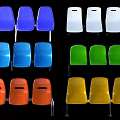 Vibrant Colored Public Chairs in Blue White Green Orange Yellow Designs