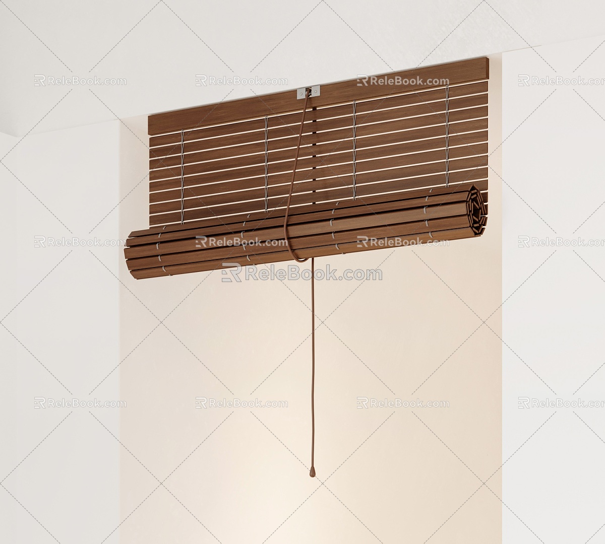 modern venetian blinds bamboo curtain wood grain roller shutter roller shutter partition door curtain 3d model