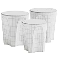 Modern Design Side Tables in Black White Red with Smooth Cylindrical Shape 3d model