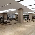 Spacious Yoga Studio With Neatly Arranged Yoga Mats Yellow Balls Wooden Floors And Strip Lights