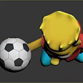 Bart Simpson Cartoon Character Holding Soccer Ball In Red Shirt Blue Shorts And Yellow Crown