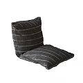 Comfortable Gray Striped Fabric Floor Cushion for Living Room Seating