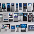 Public Facilities Modern Self Service Kiosks With Touchscreen Displays Information And Payment Terminals