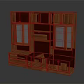 Wooden Wardrobe Combination Design With Glass Doors And Drawers For Home Storage Solutions