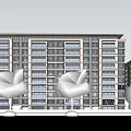 Style foreign-style house public built facade exquisite feeling 3d model