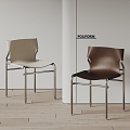 poliform Modern Dining Chair Single Chair Leather Chair 3d model