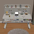Kids Study Desk With Upper Shelf Storage Stationery Organization And Drawing Area