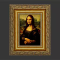 Elegant Golden Carved Decorative Frame Holding Classic Mona Lisa Painting