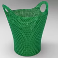 Green Woven Basket Decorative Ornament Set With Handles For Home Decoration