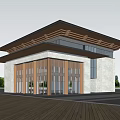 Modern Boutique Guesthouse Building With Large Roof Stone Walls Glass Facade And Green Surroundings
