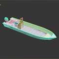 Modern White Small Boat With Outboard Motor And Open Hull Design