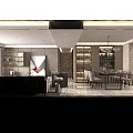 Modern Minimalist Living And Dining Room Interior With Sofa Area Rug And Decorative Painting