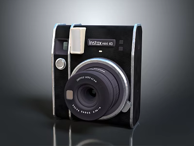 Fujifilm Instax Mini Compact Instant Camera With Black Design And Lens 3d model