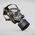 Fire Safety Gas Mask with Skull Pattern Design and Black Filter Canister for Emergency Protection