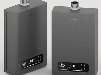 Modern Gray Household Electrical Appliances With Digital Temperature Display And Sleek Design 3d model
