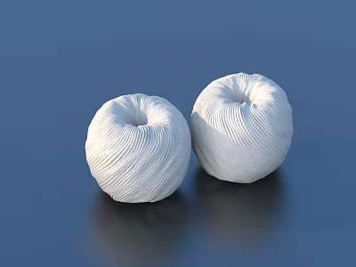 White Twisted Yarn Balls Ideal For Daily Household Necessities Use 3d model