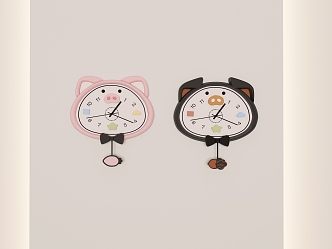 Modern wall clock for children 3d model