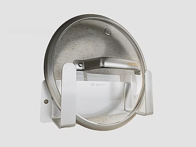 VANT Pot Lid Holder With Metal Circular Design And White Base 3d model